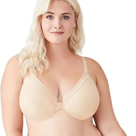 Wacoal Plus Size Perfect Primer Front Close Underwire Bra 855313 Sand 36DDD NWT - Picture 1 of 4